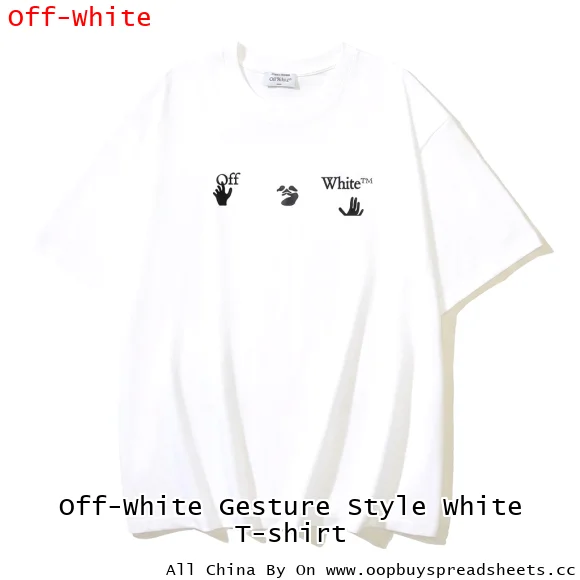 Off-White Gesture Style White T-shirt