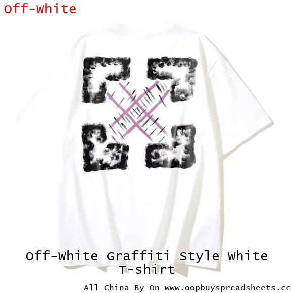 Off-White Graffiti Style White T-shirt