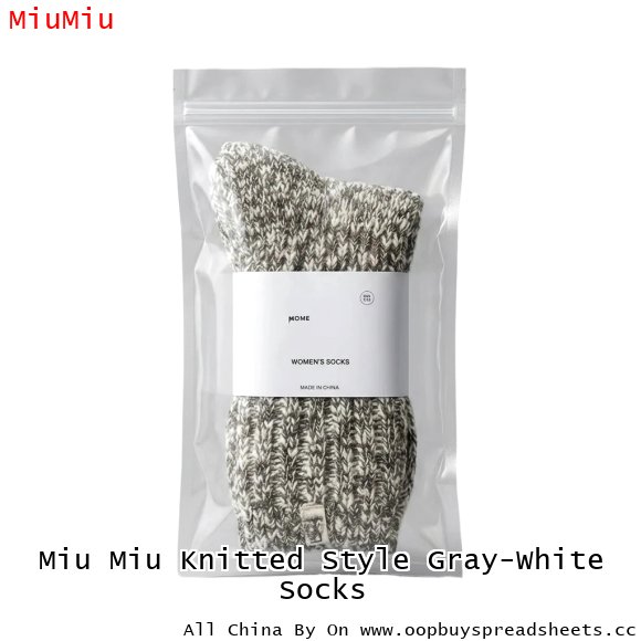 Miu Miu Knitted Style Gray-White Socks