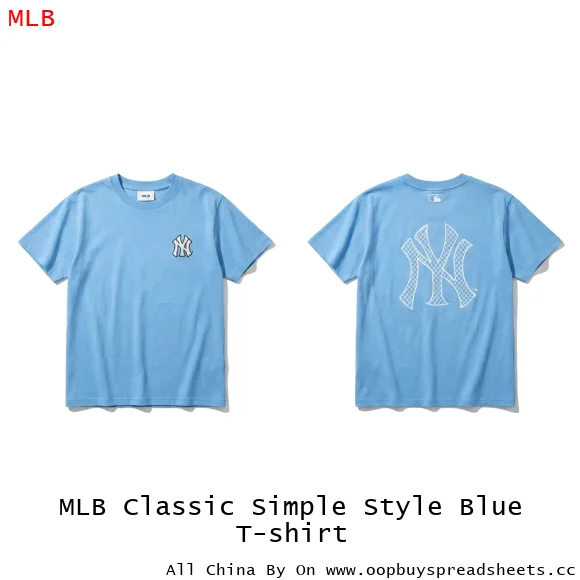 MLB Classic Simple Style Blue T-shirt