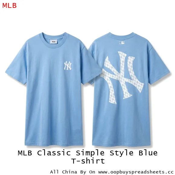 MLB Classic Simple Style Blue T-shirt