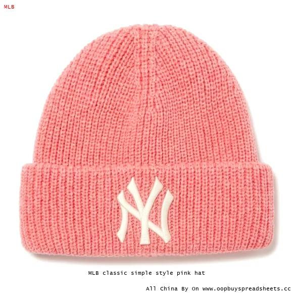MLB classic simple style pink hat