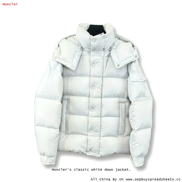 Moncler's classic white down jacket.