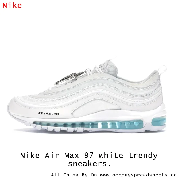 Nike Air Max 97 white trendy sneakers.