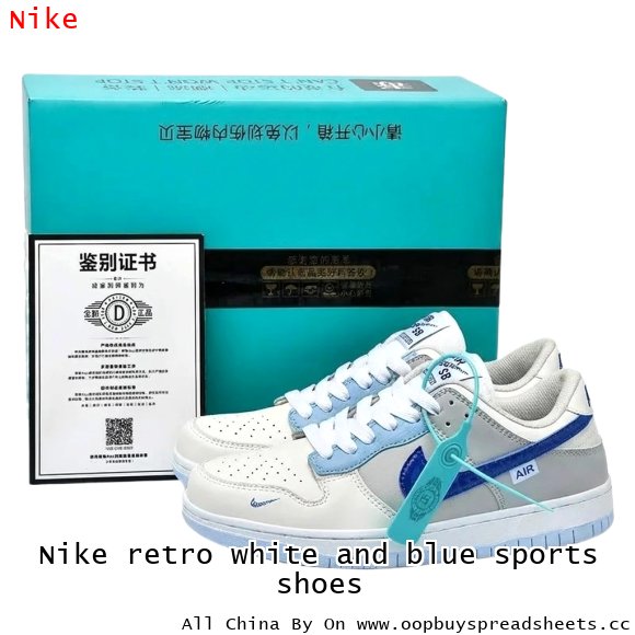 Nike retro white and blue sports shoes