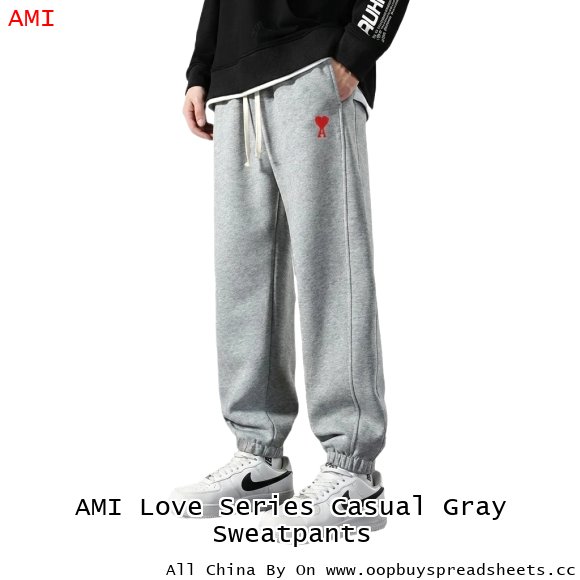 AMI Love Series Casual Gray Sweatpants