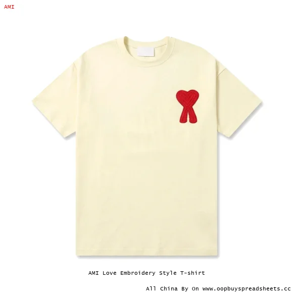 AMI Love Embroidery Style T-shirt