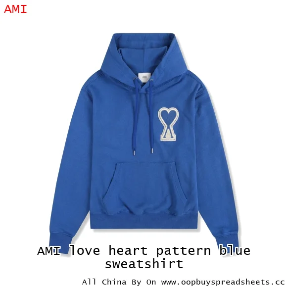 AMI love heart pattern blue sweatshirt