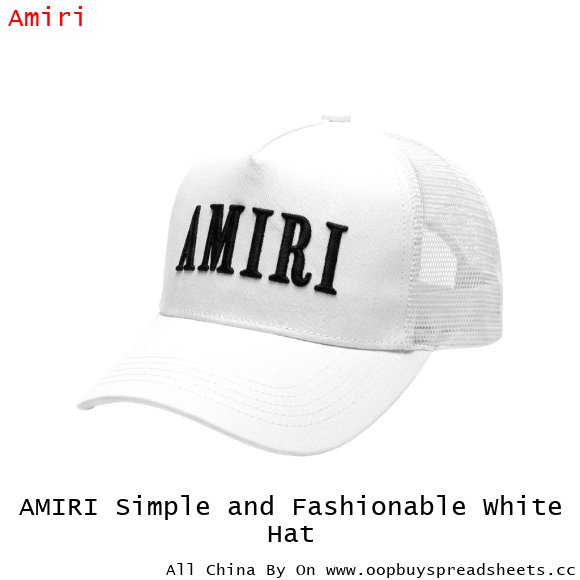 AMIRI Simple and Fashionable White Hat