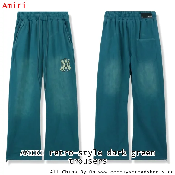 AMIRI retro-style dark green trousers