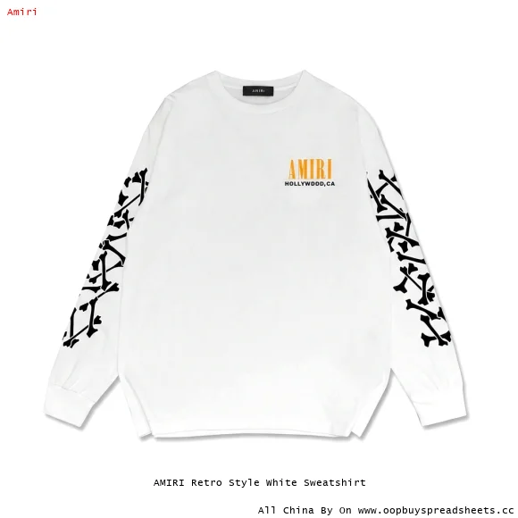 AMIRI Retro Style White Sweatshirt
