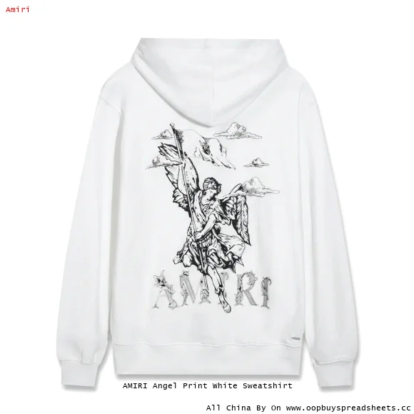 AMIRI Angel Print White Sweatshirt