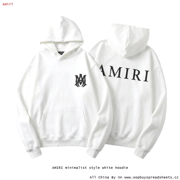 AMIRI minimalist style white hoodie