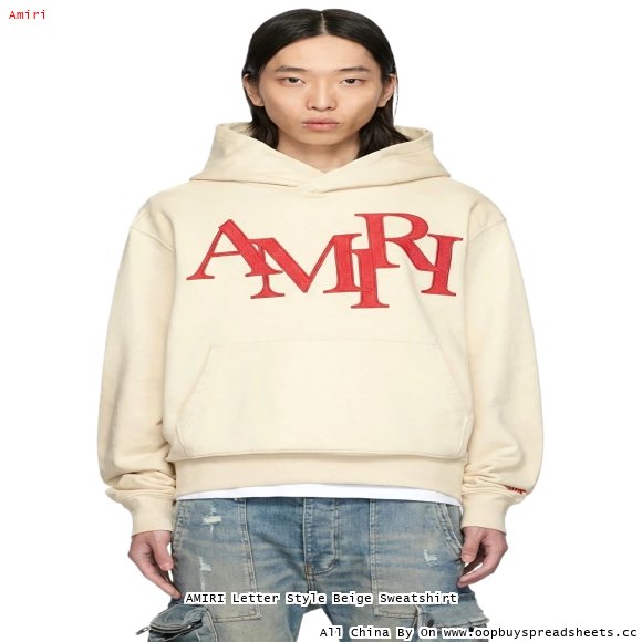 AMIRI Letter Style Beige Sweatshirt