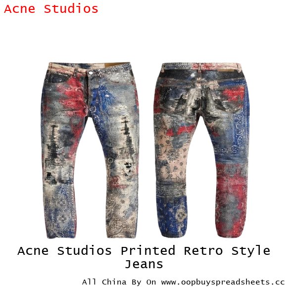 Acne Studios Printed Retro Style Jeans