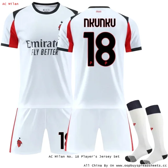 AC Milan No. 18 Player's Jersey Set
