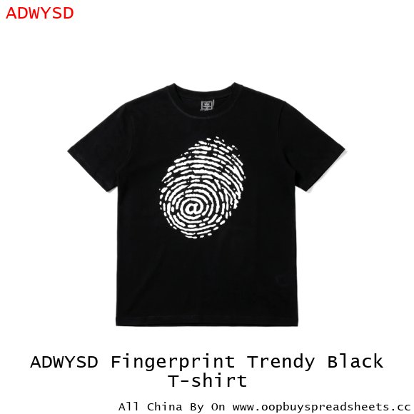 ADWYSD Fingerprint Trendy Black T-shirt