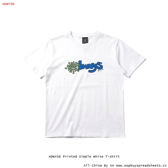 ADWYSD Printed Simple White T-shirt