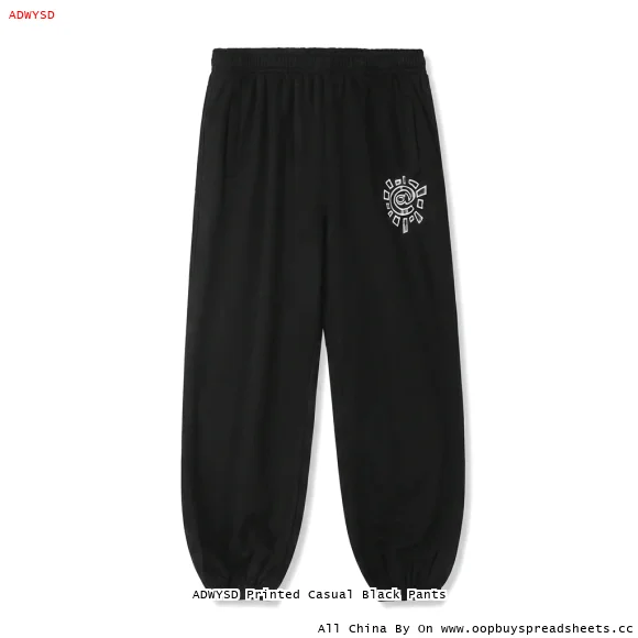 ADWYSD Printed Casual Black Pants