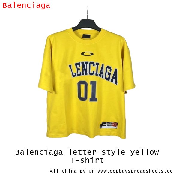 Balenciaga letter-style yellow T-shirt