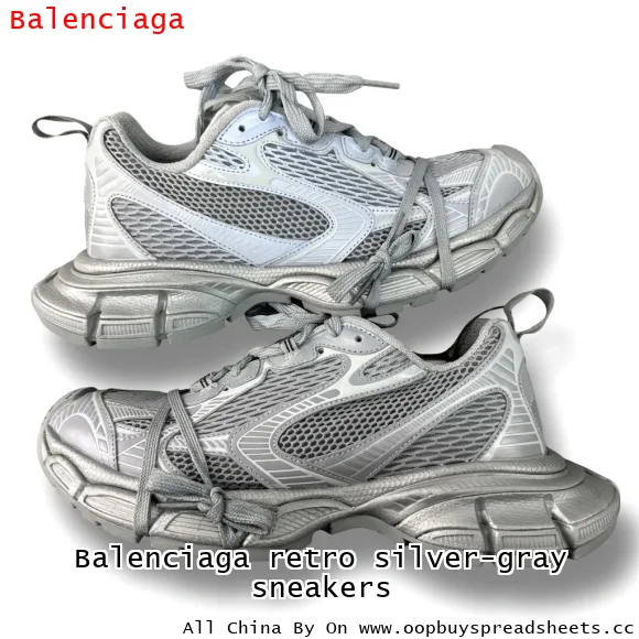 Balenciaga retro silver-gray sneakers