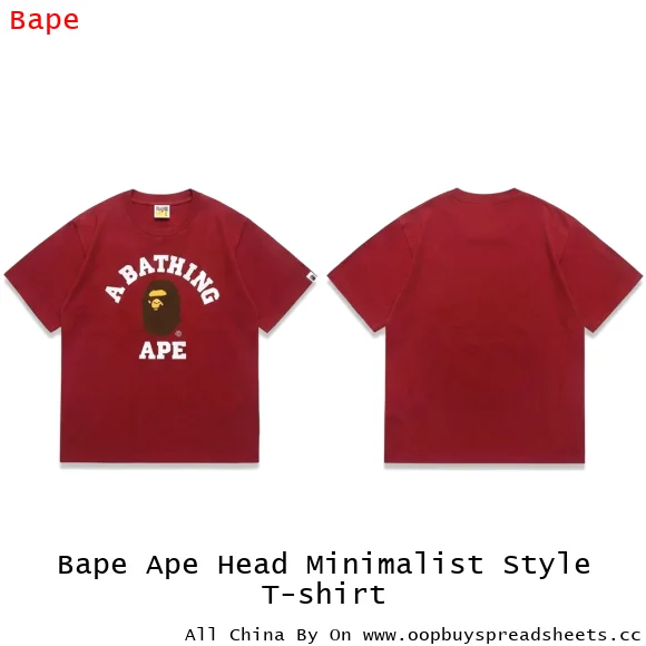 Bape Ape Head Minimalist Style T-shirt