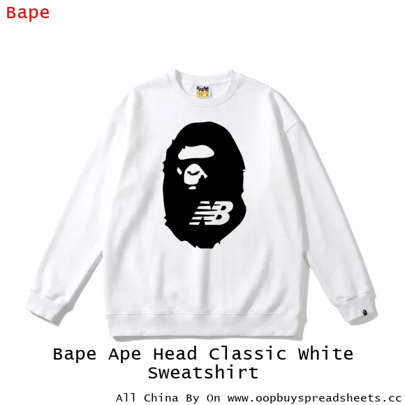 Bape Ape Head Classic White Sweatshirt