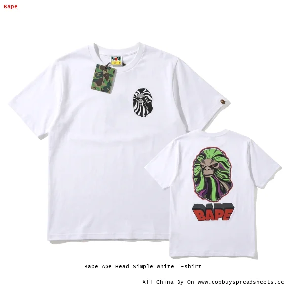 Bape Ape Head Simple White T-shirt