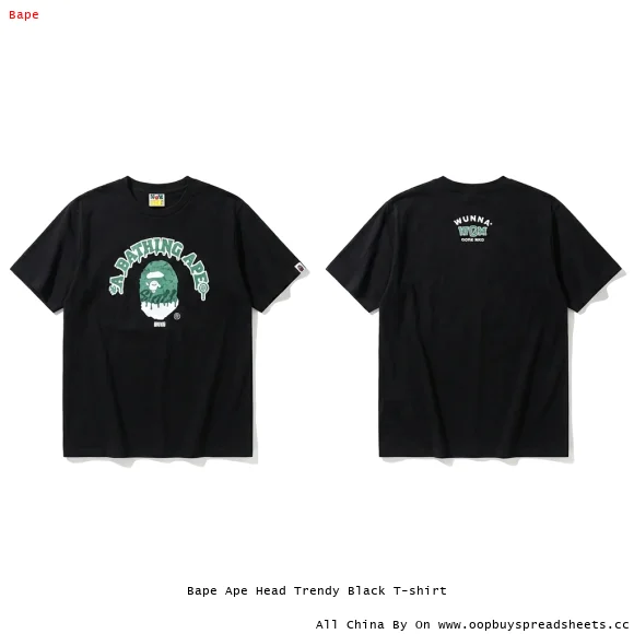 Bape Ape Head Trendy Black T-shirt