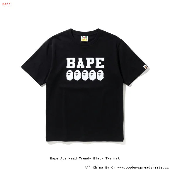 Bape Ape Head Trendy Black T-shirt