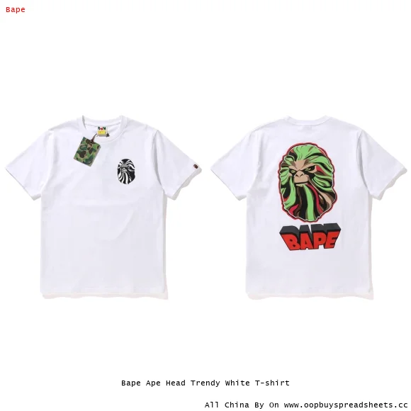 Bape Ape Head Trendy White T-shirt
