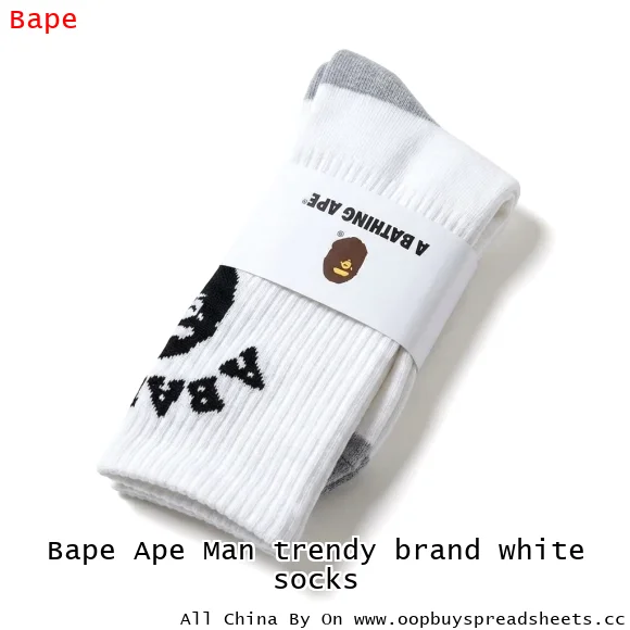 Bape Ape Man trendy brand white socks