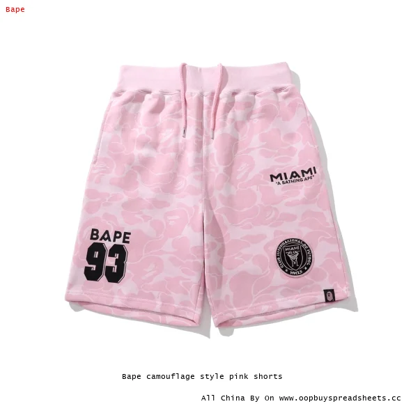Bape camouflage style pink shorts