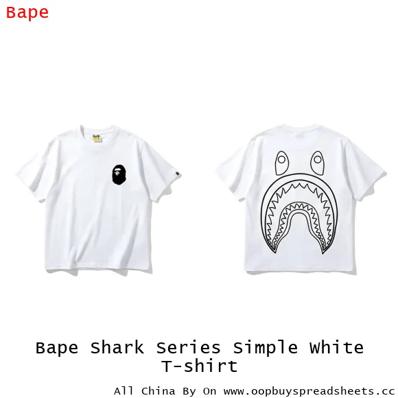 Bape Shark Series Simple White T-shirt