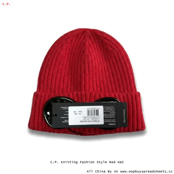 C.P. Knitting Fashion Style Red Hat