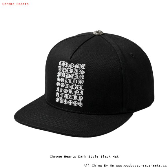 Chrome Hearts Dark Style Black Hat