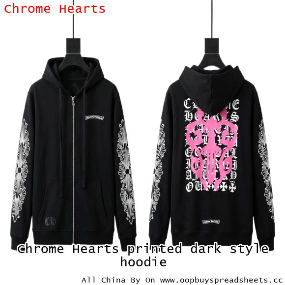 Chrome Hearts printed dark style hoodie
