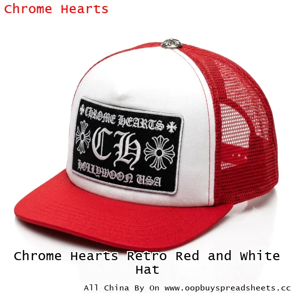 Chrome Hearts Retro Red and White Hat