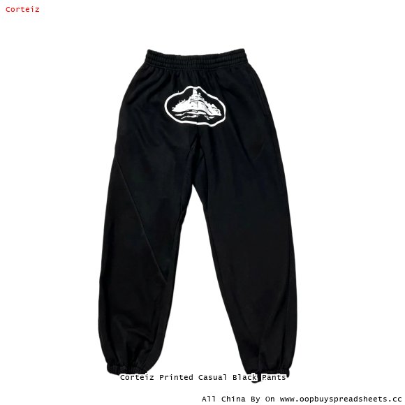 Corteiz Printed Casual Black Pants