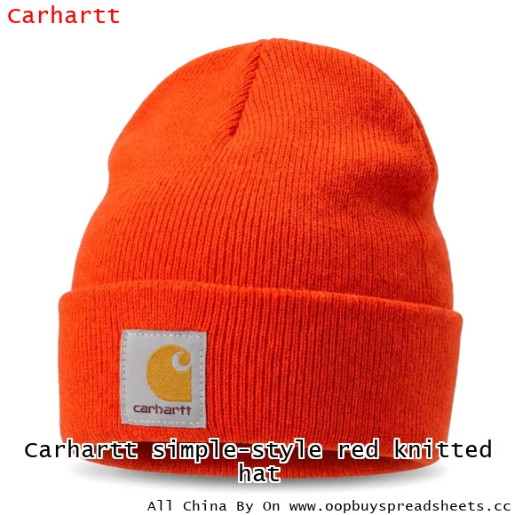 Carhartt simple-style red knitted hat