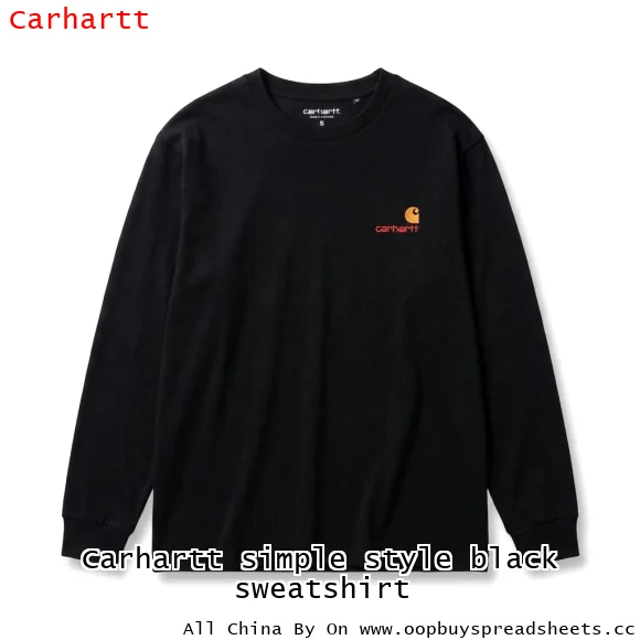 Carhartt simple style black sweatshirt