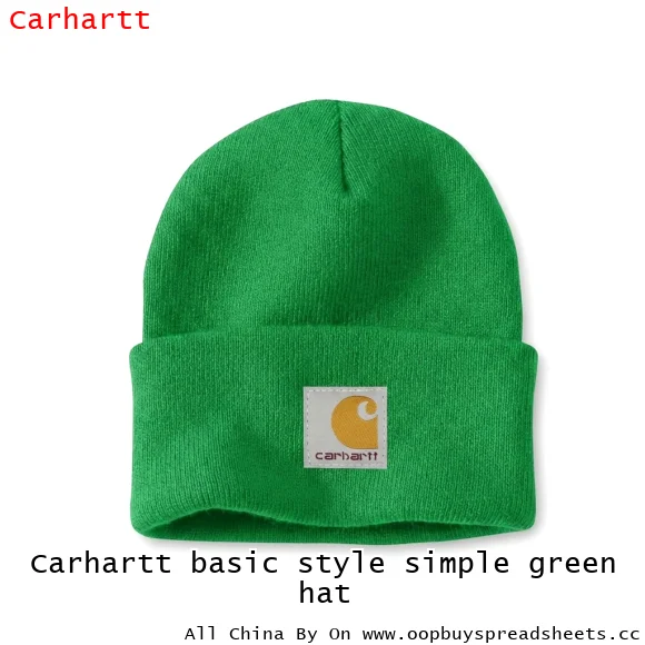 Carhartt basic style simple green hat