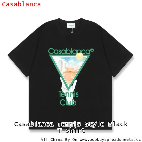 Casablanca Tennis Style Black T-shirt