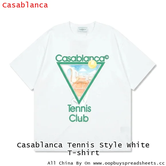 Casablanca Tennis Style White T-shirt