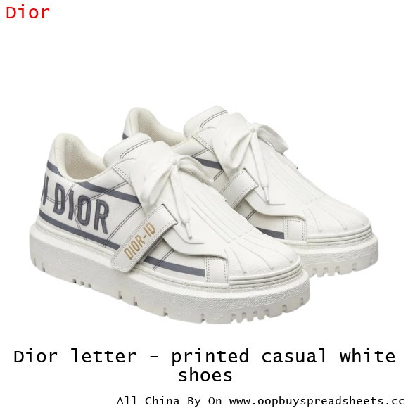 Dior letter - printed casual white shoes