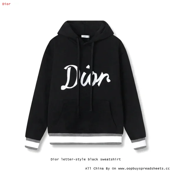 Dior letter-style black sweatshirt