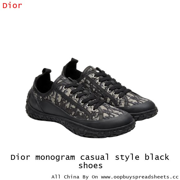 Dior monogram casual style black shoes