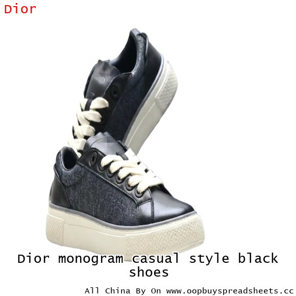 Dior monogram casual style black shoes