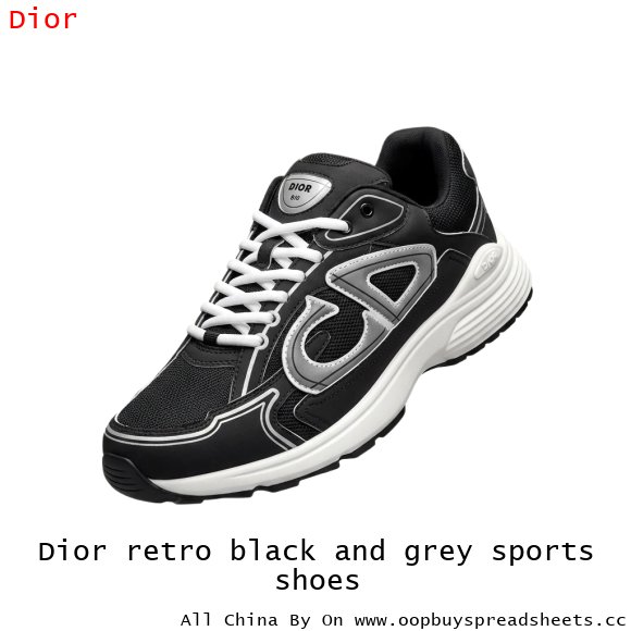 Dior retro black and grey sports shoes