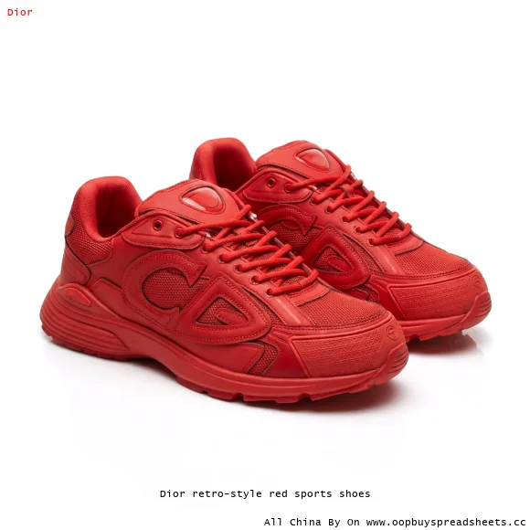 Dior retro-style red sports shoes